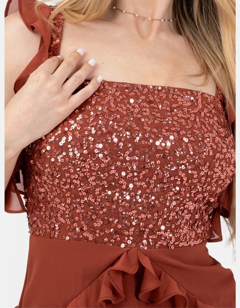 Square Neck Sleeveless Midi Dress