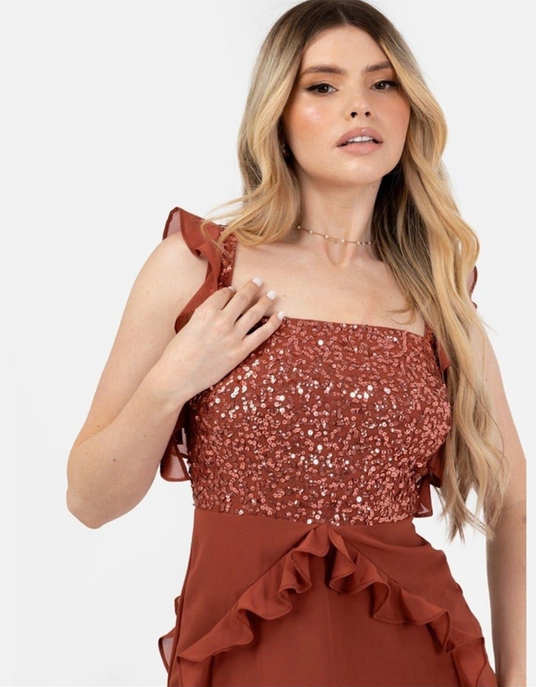 Square Neck Sleeveless Midi Dress