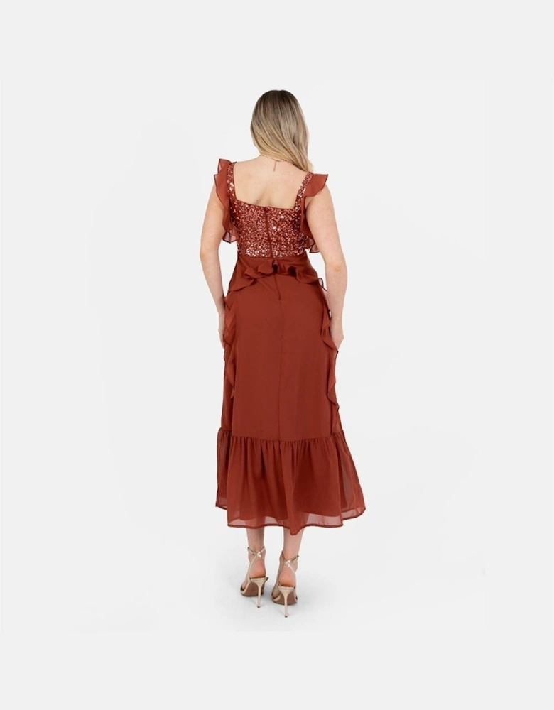 Square Neck Sleeveless Midi Dress