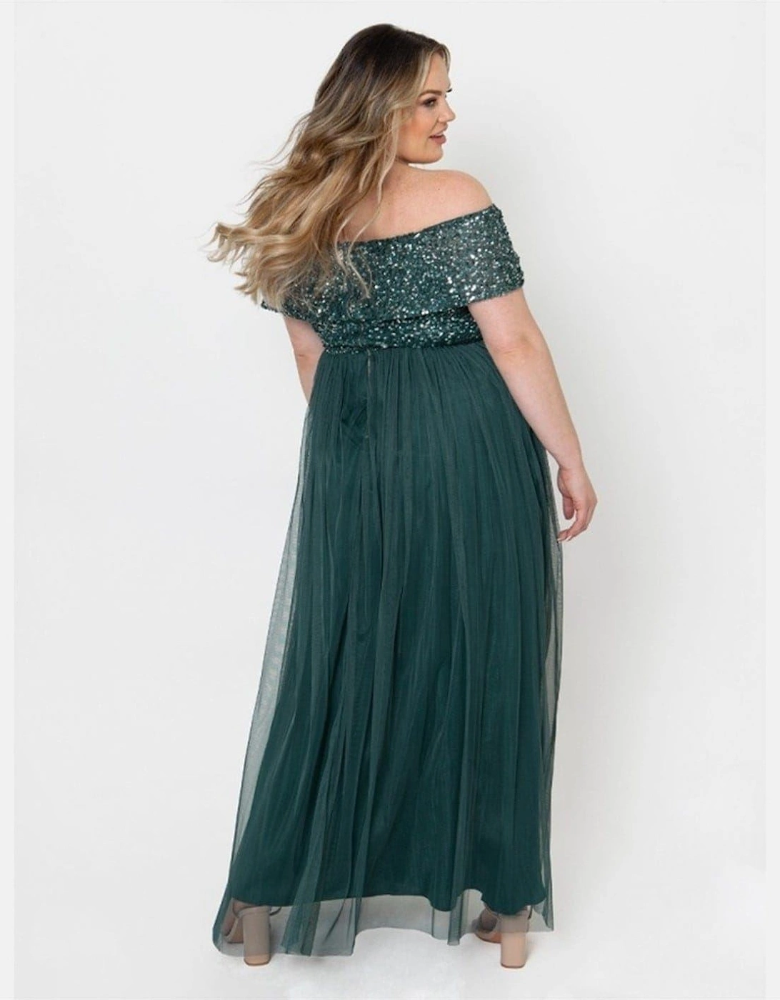 De Bdot Off The Shoulder Short Sleeve Maxi Gown