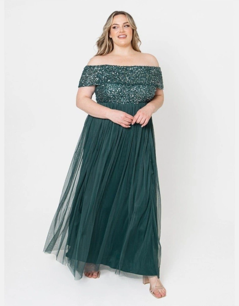 De Bdot Off The Shoulder Short Sleeve Maxi Gown