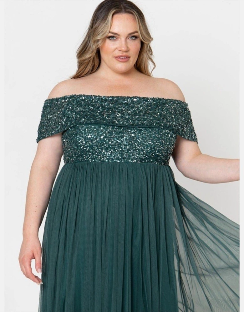 De Bdot Off The Shoulder Short Sleeve Maxi Gown