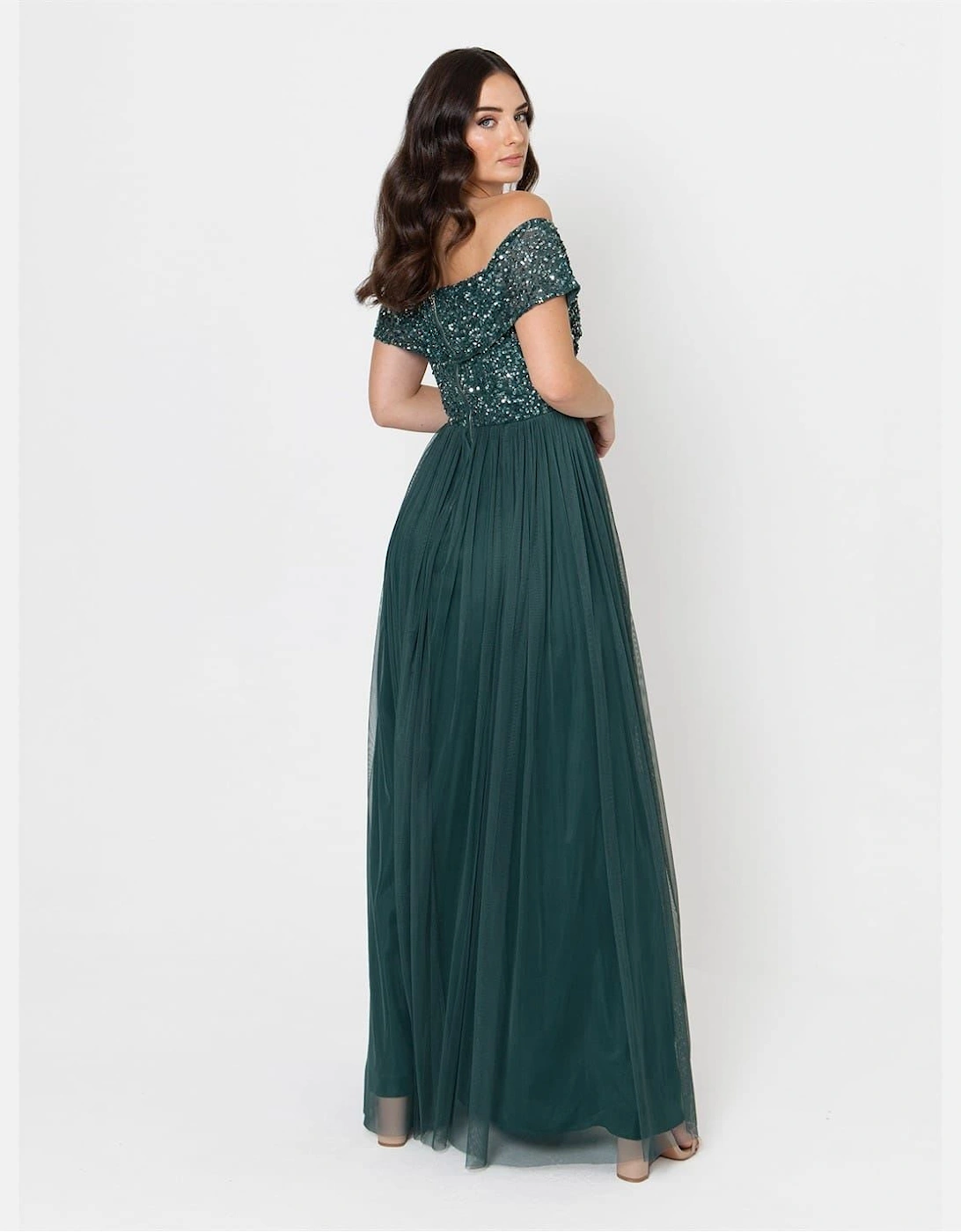De Bdot Off The Shoulder Short Sleeve Maxi Gown