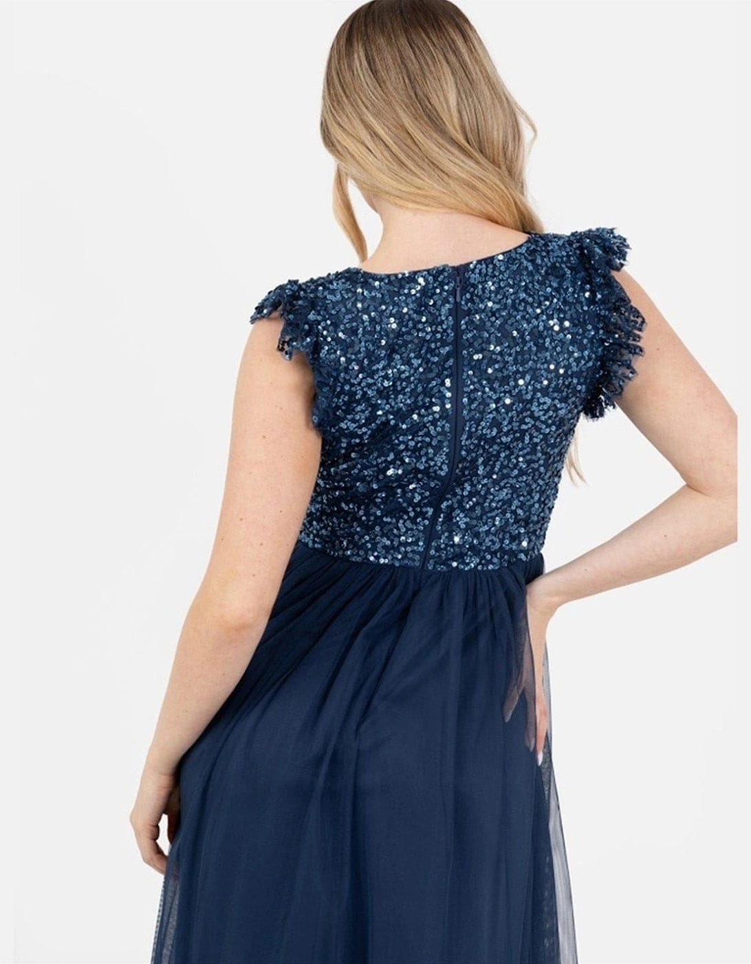 V-Neck Short Sleeve Midi A-Line Dress