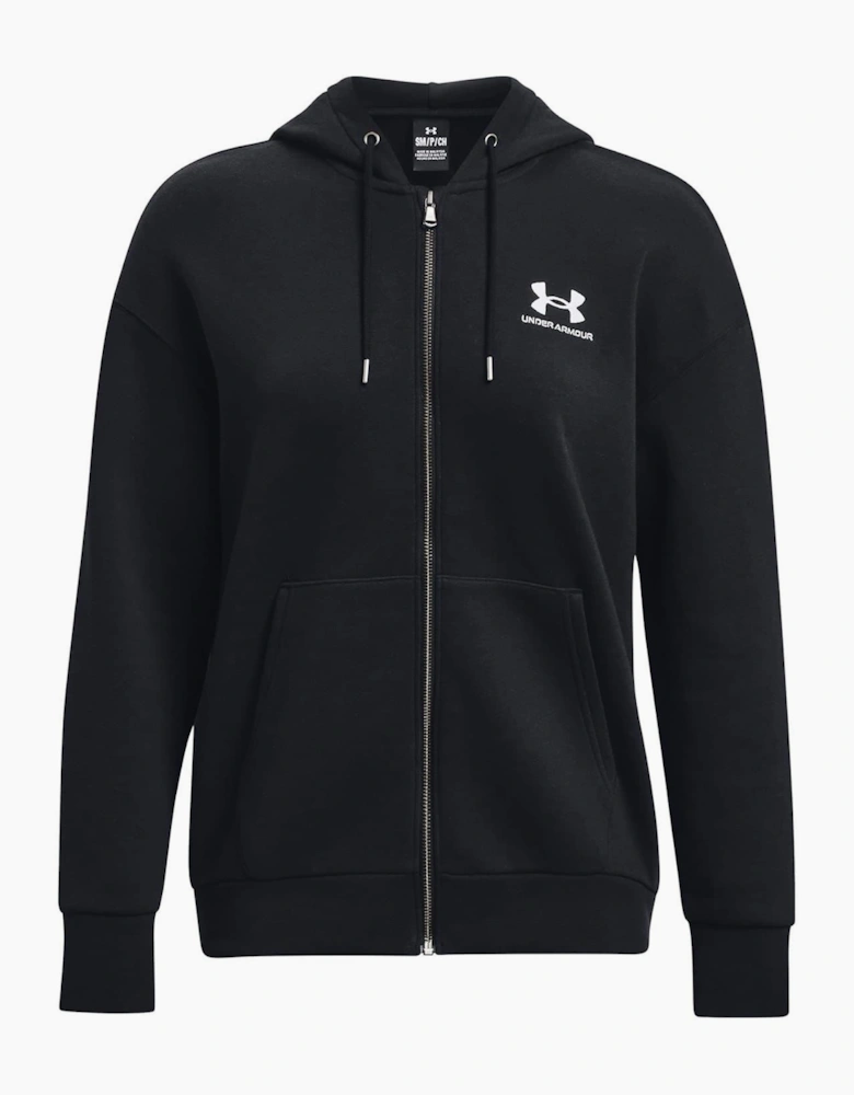 Essential Solid Patterned Hooded Ribbed Cuff Sweat Jacket