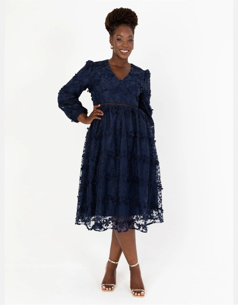 Floral V-Neck Long Sleeve Tiered Dress