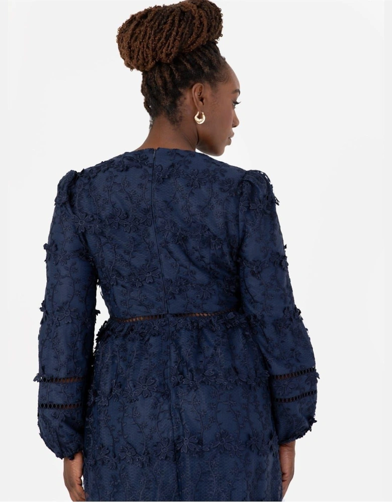 Floral V-Neck Long Sleeve Tiered Dress