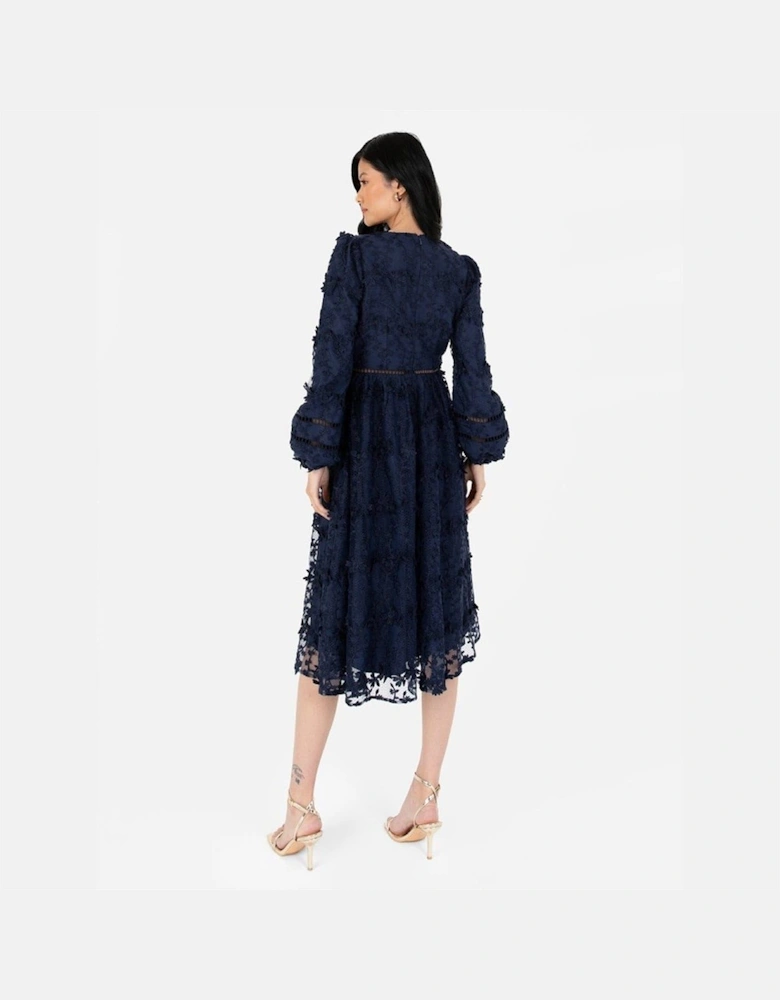 Floral V-Neck Long Sleeve Tiered Dress