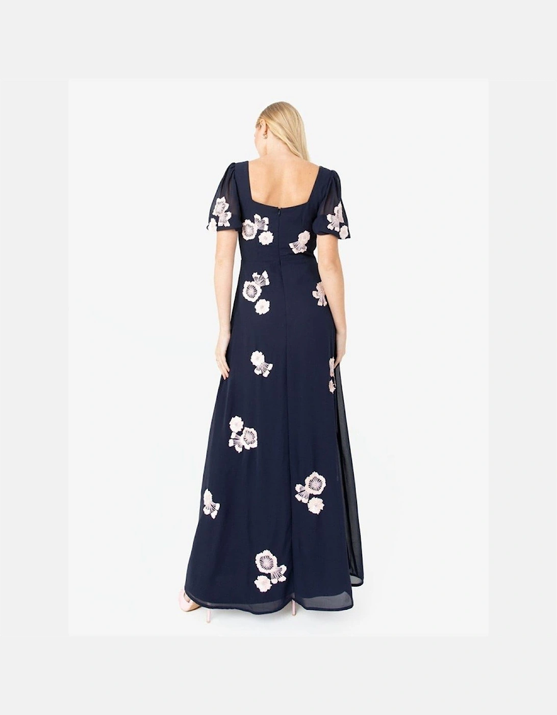 Square Neck Short Sleeve Maxi Gown