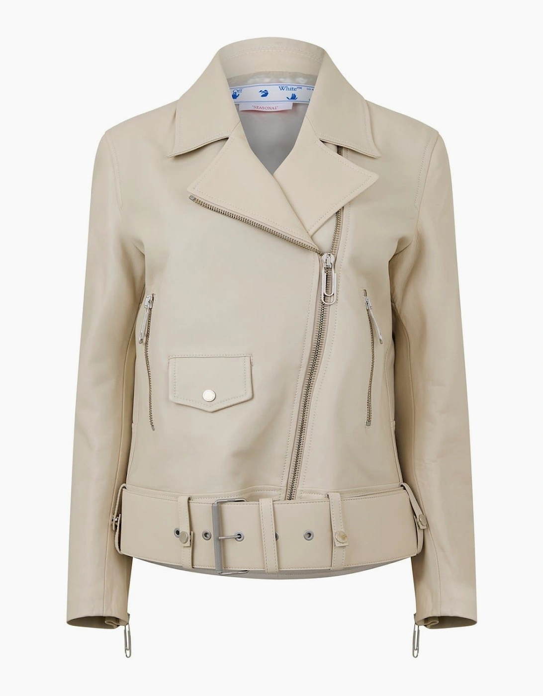 Solid Patterned Asymmetric Zipped Cuff Bike Jacket, 3 of 2