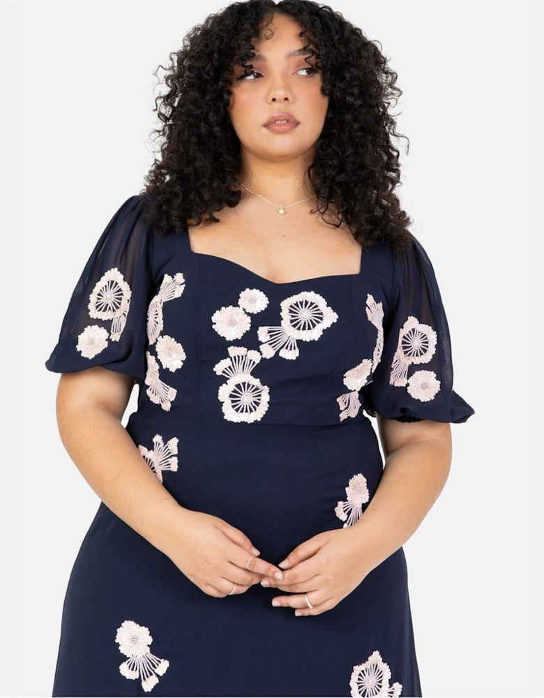 Square Neck Short Sleeve Maxi Gown