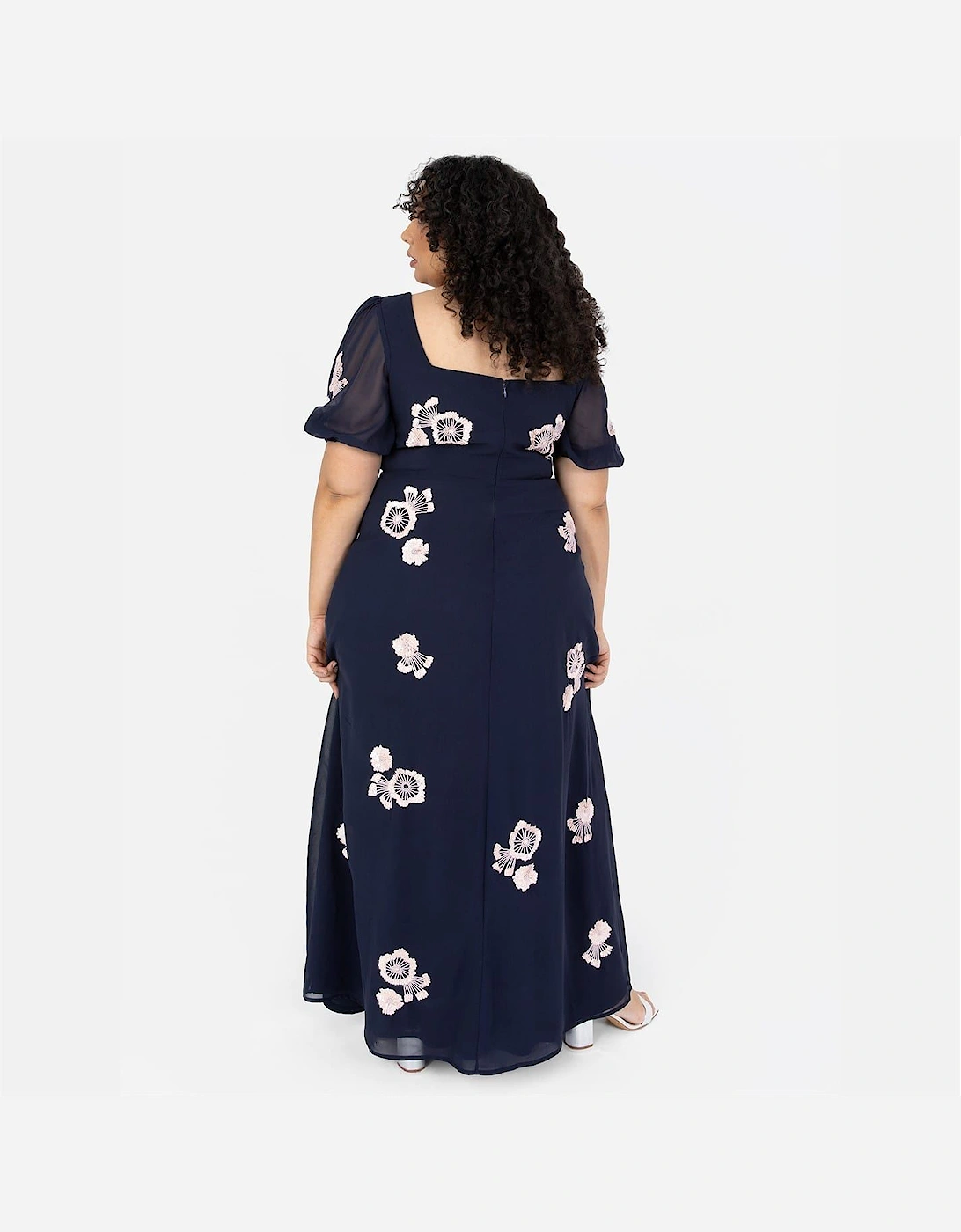 Square Neck Short Sleeve Maxi Gown