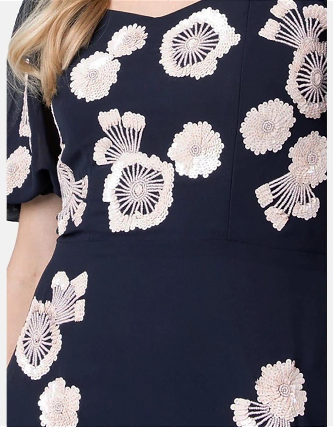 Square Neck Short Sleeve Maxi Gown