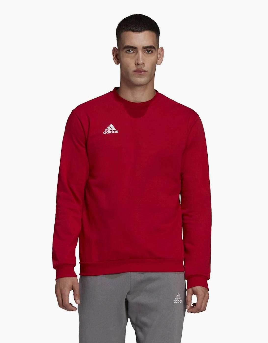 Crew Neck Ribbed Collar Long Sleeve Sweatshirt