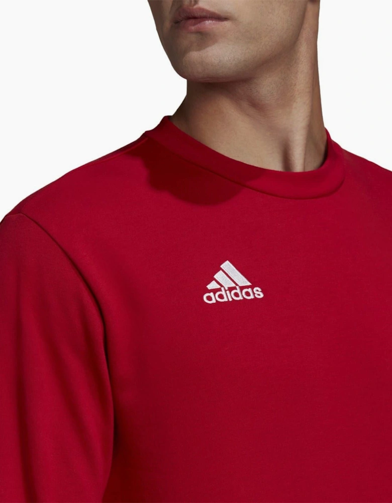 Crew Neck Ribbed Collar Long Sleeve Sweatshirt