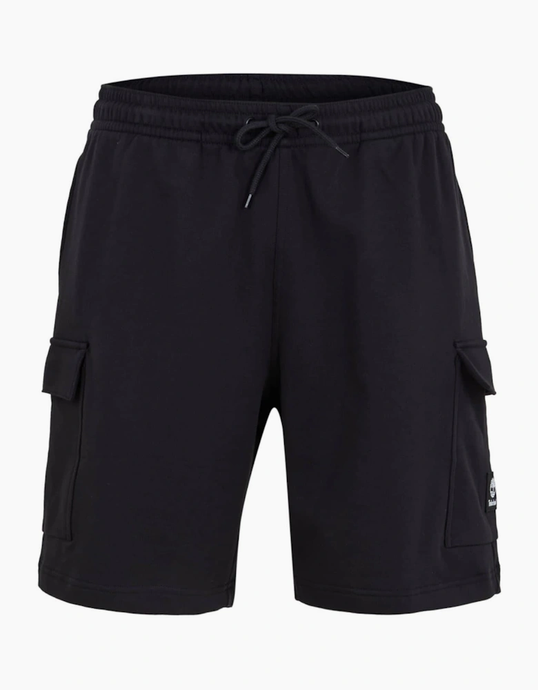 Solid Patterned Woven Cargo Shorts with Elasticated Waistband