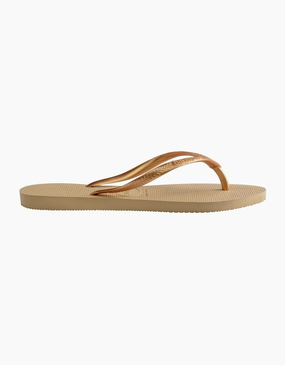 Womens Hav. Slim Dark Brown Metal Acoused Flip Flops