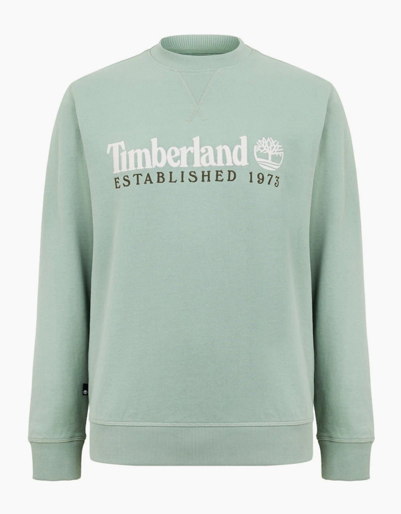 Embroidered Logo Crew Neck Long Sleeve Sweatshirt