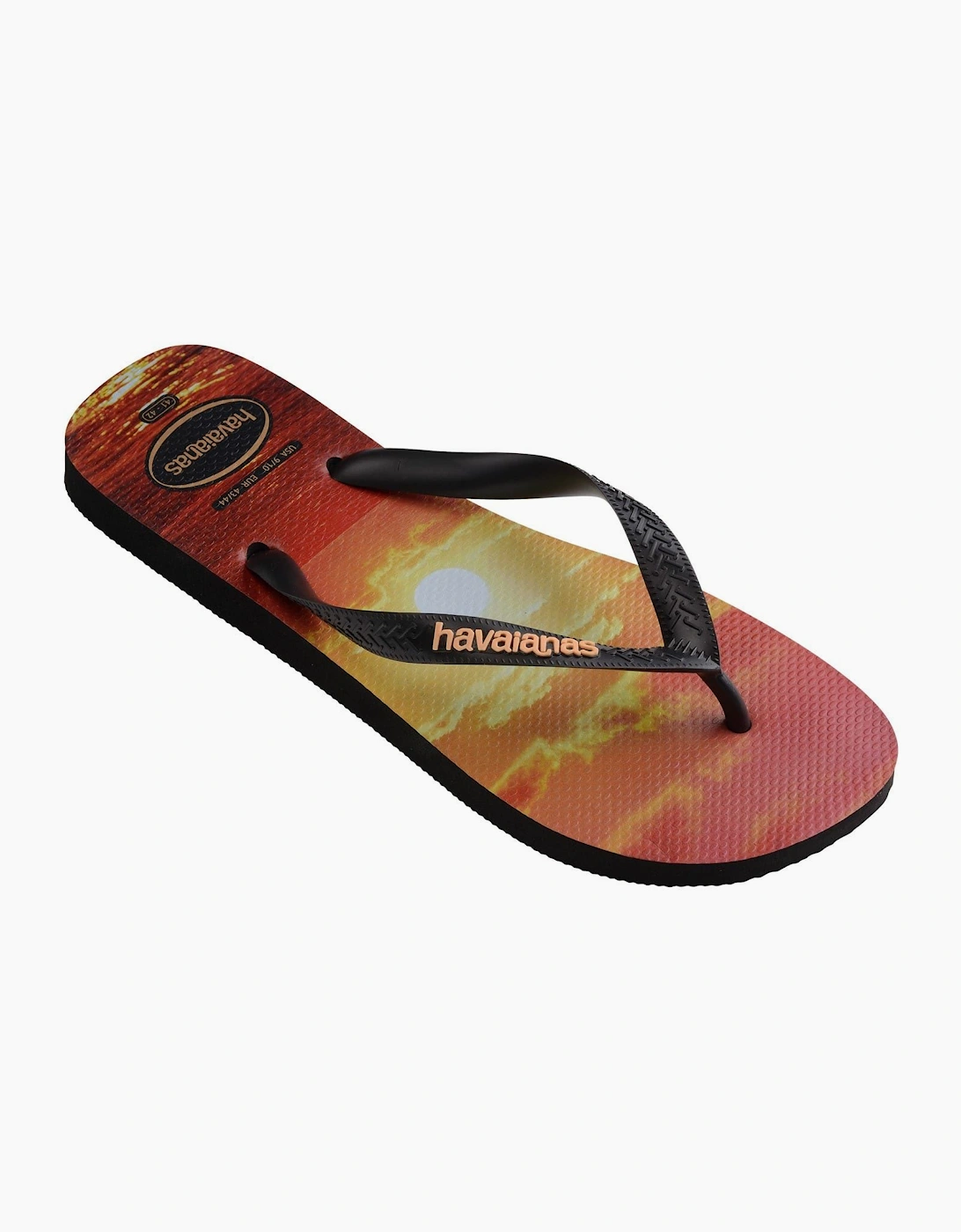 Mens Hav. Hype White White Black Black 4 Flip Flops