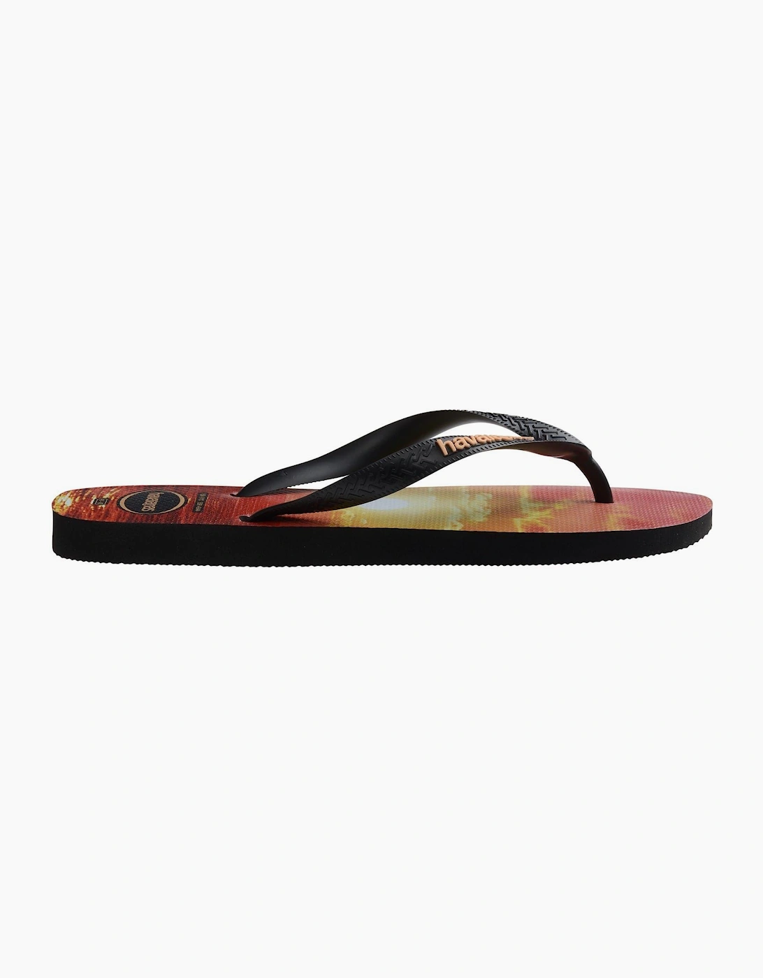 Mens Hav. Hype White White Black Black 4 Flip Flops