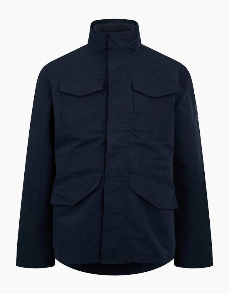Solid Patterned Three in One Field Jacket with Flap Pocket