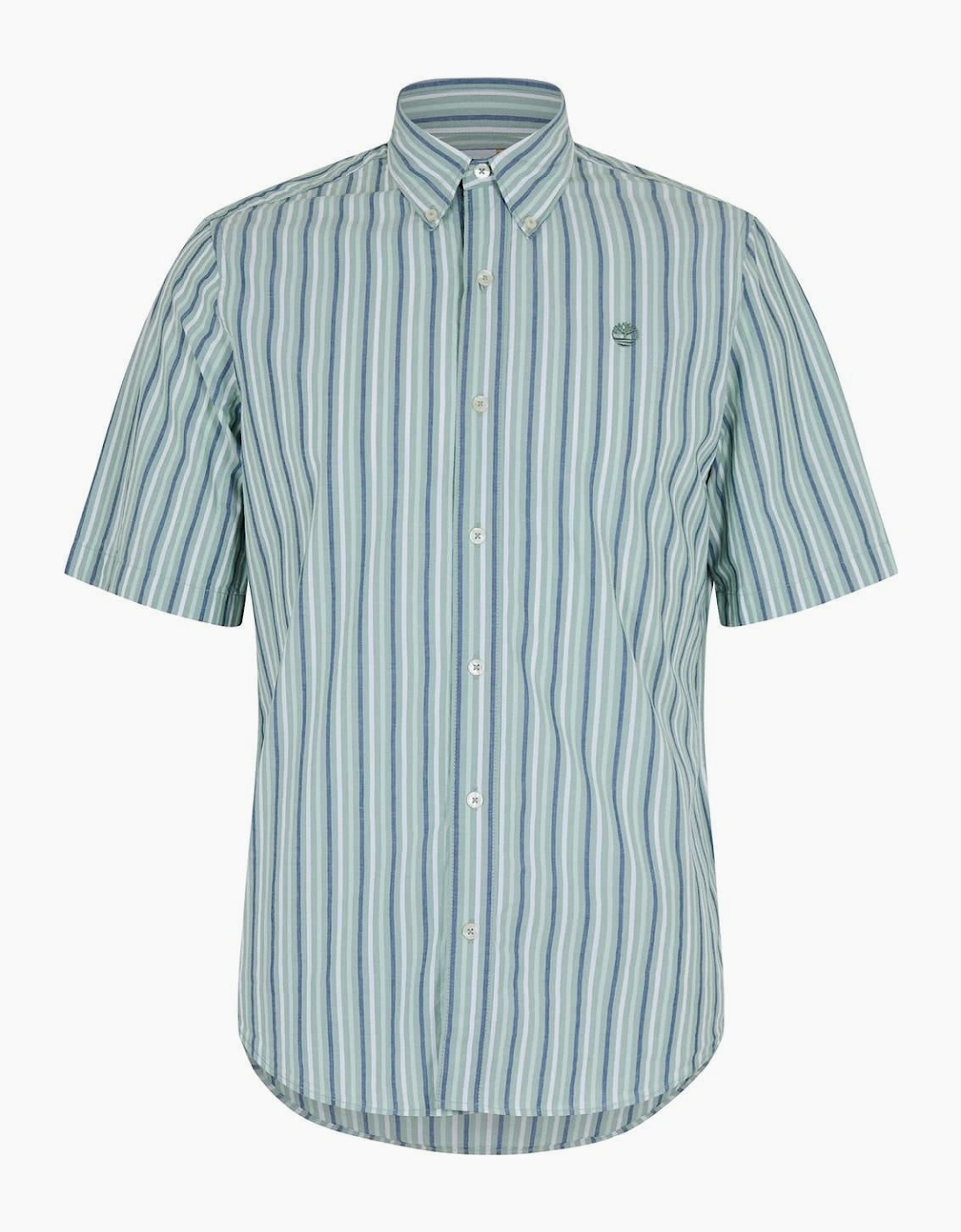 Timberland Men's White Logo Striped Button Down Collar Shirt - Size: 38/Regular