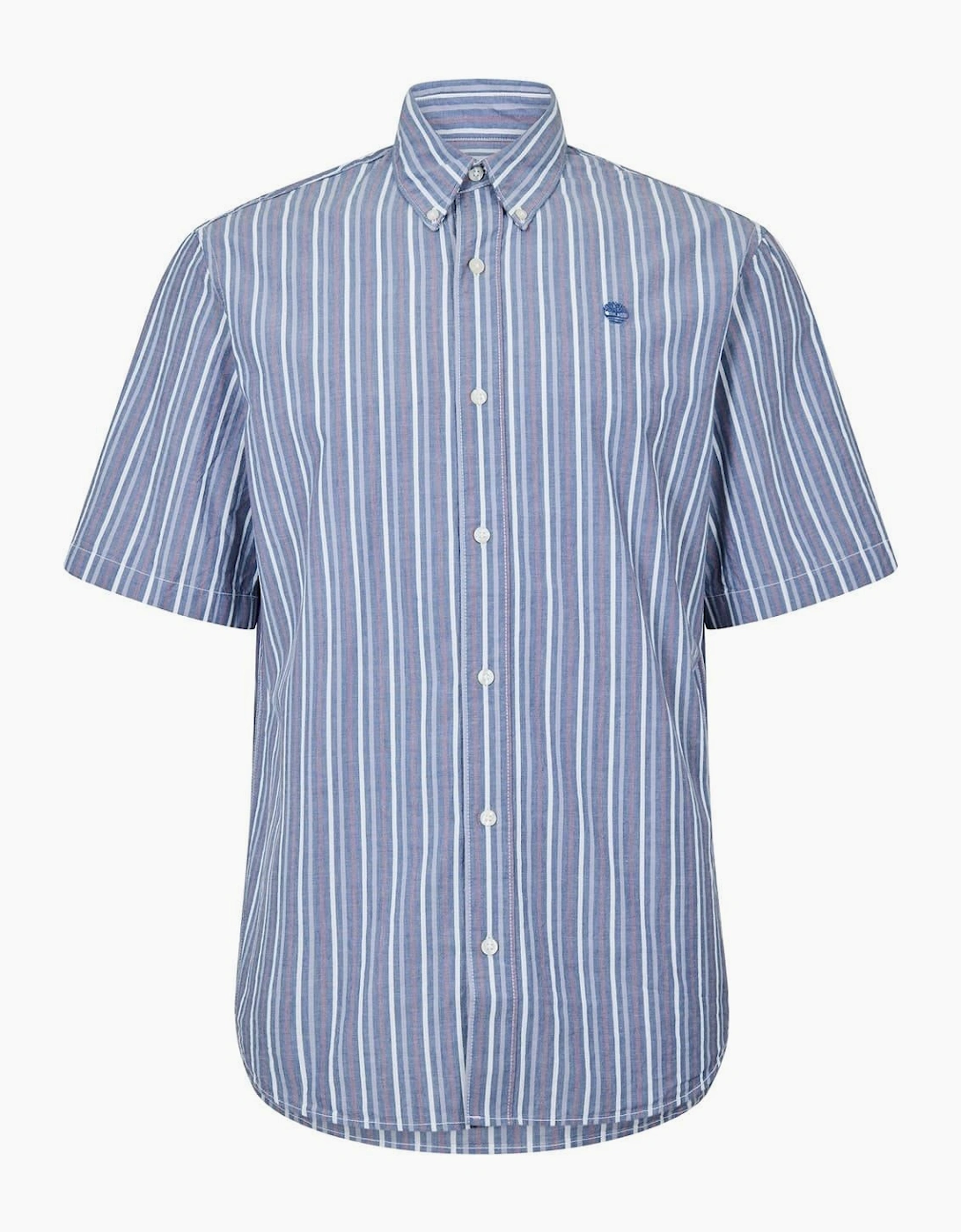 Striped Button Down Collar Short Sleeve Shirt, 2 of 1