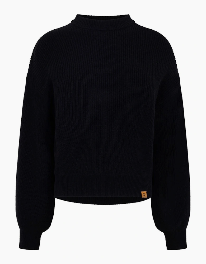 Crew Neck Ribbed Collar Long Sleeve Sweater
