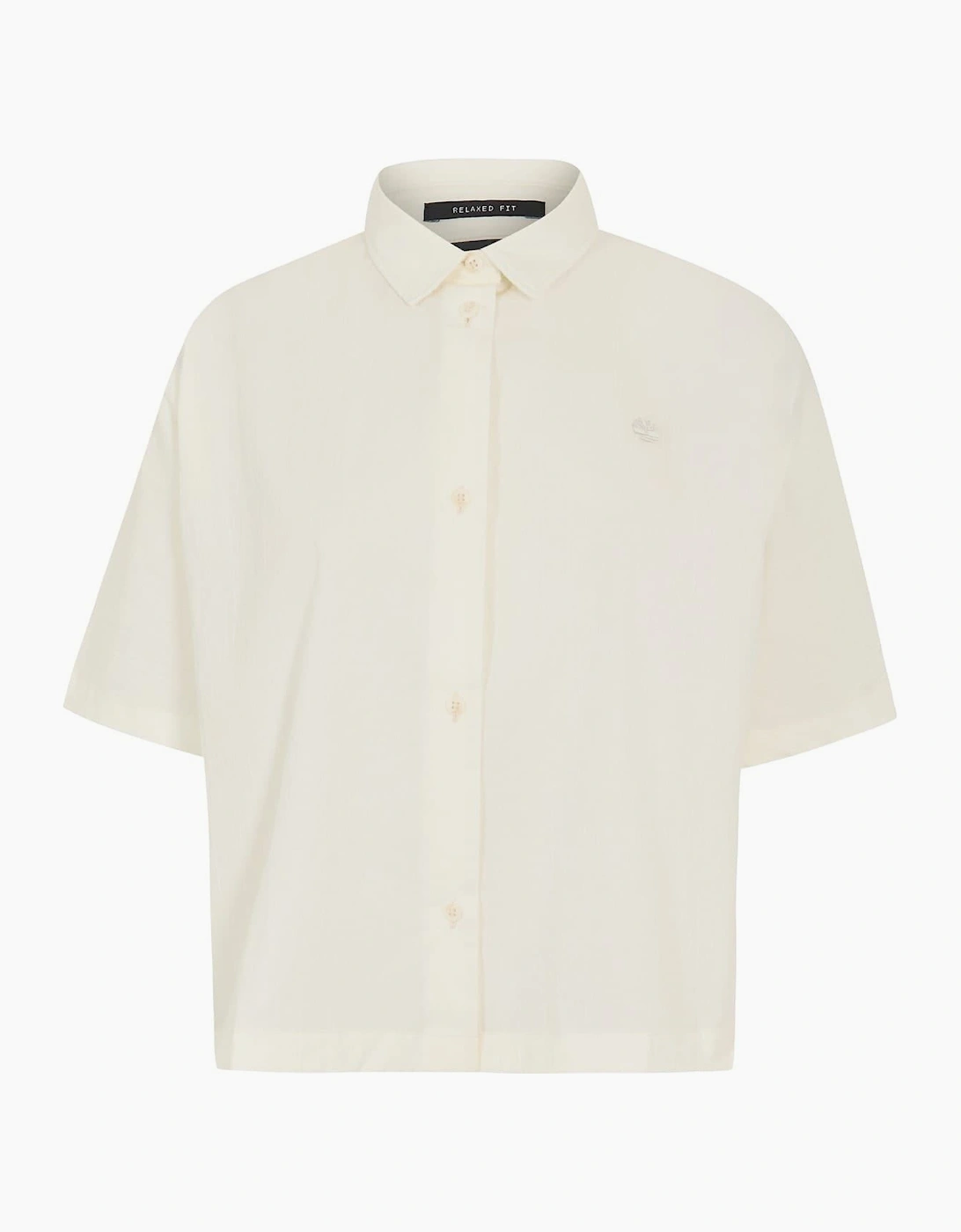 Timberland Timberland Women's Collared Neck Short Sleeve Relaxed Fit Shirt - White