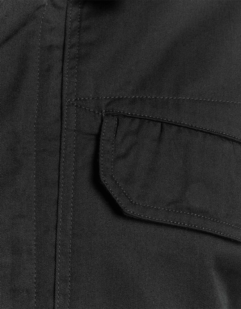 Solid Patterned Overshirt with Flap Pocket