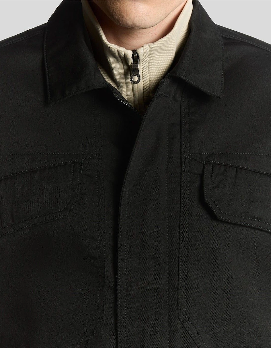 Solid Patterned Overshirt with Flap Pocket