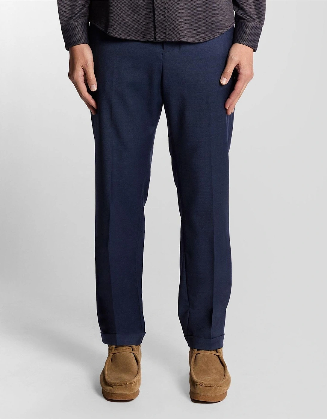 Solid Patterned Straight Chinos