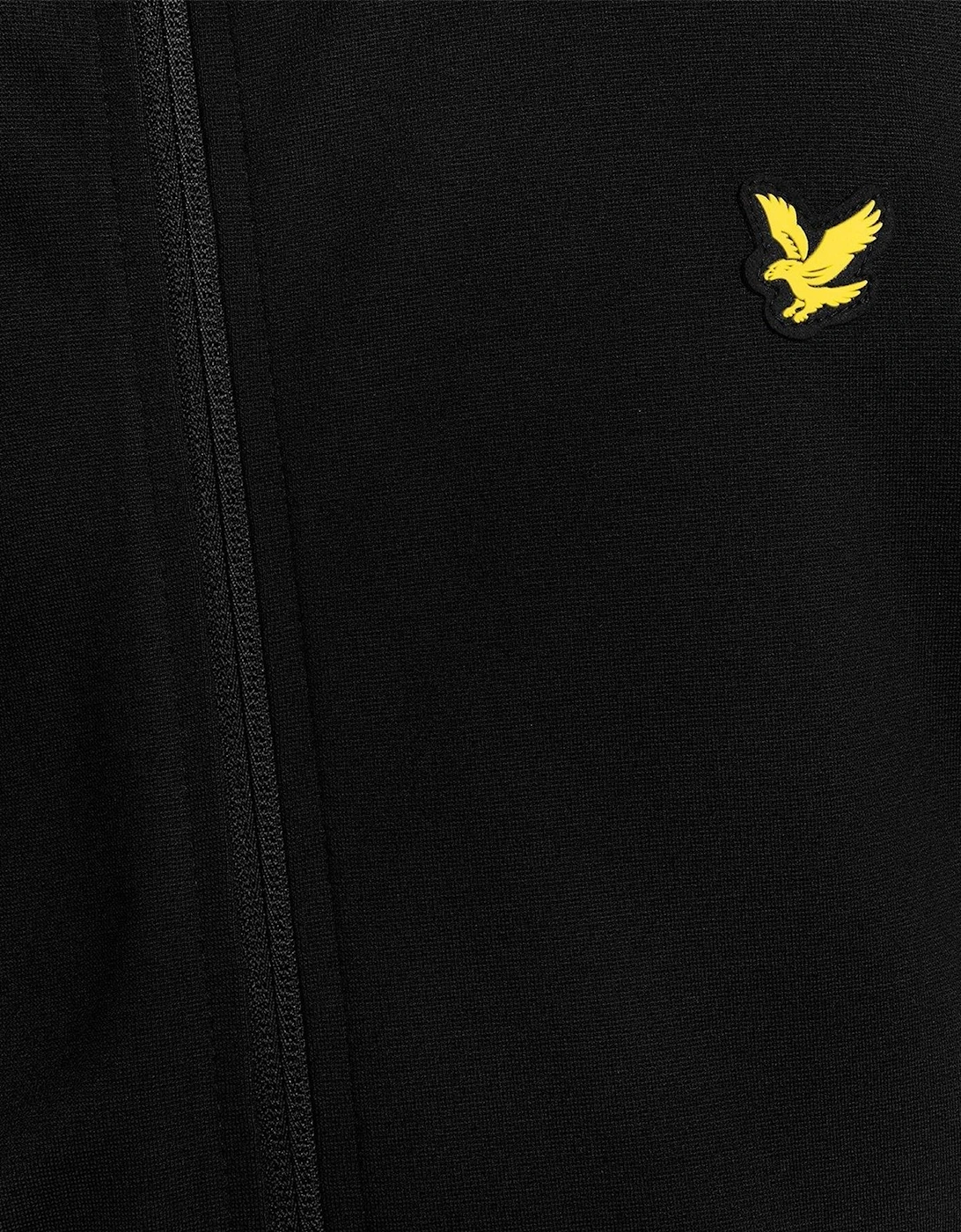 Lyle And Scott Men's Solid Patterned Hooded Ribbed Cuff Full Zipper Jacket - Black - Size, Xl