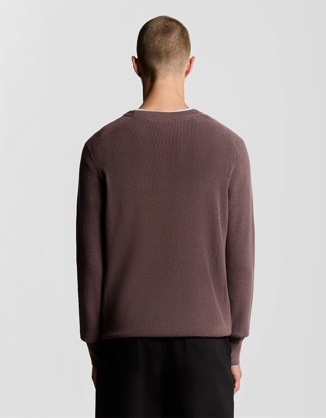 Ribbed Crew Neck Raglan Sleeve Sweater