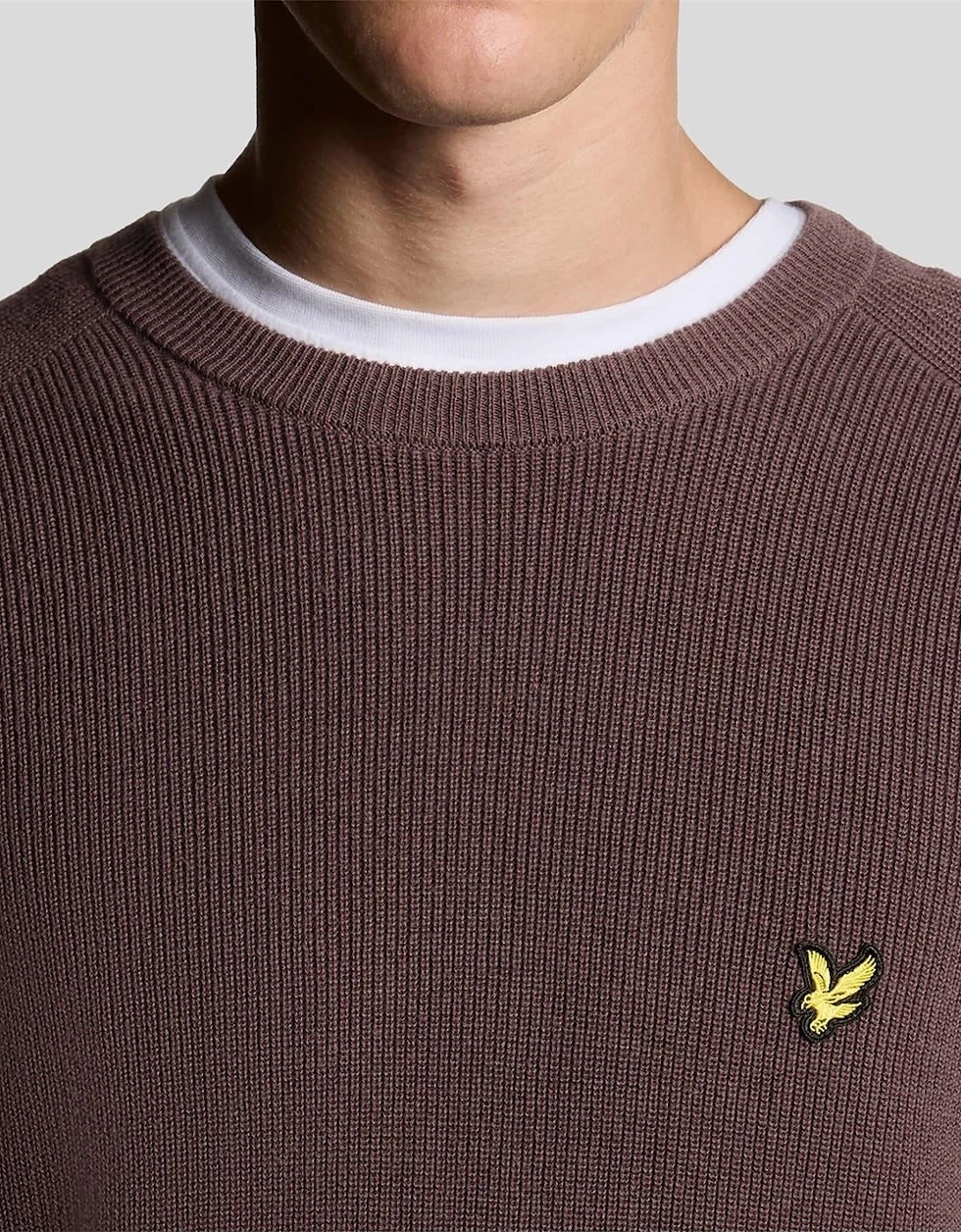 Ribbed Crew Neck Raglan Sleeve Sweater