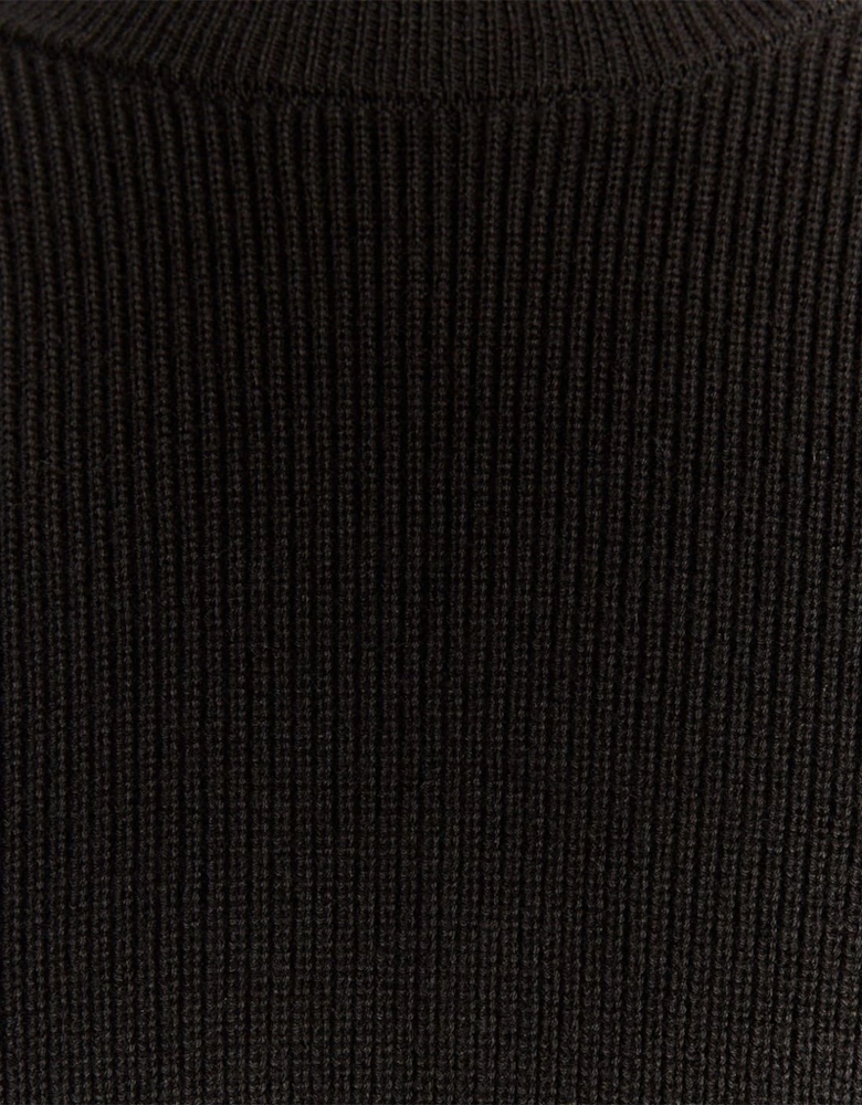 Ribbed Crew Neck Raglan Sleeve Sweater