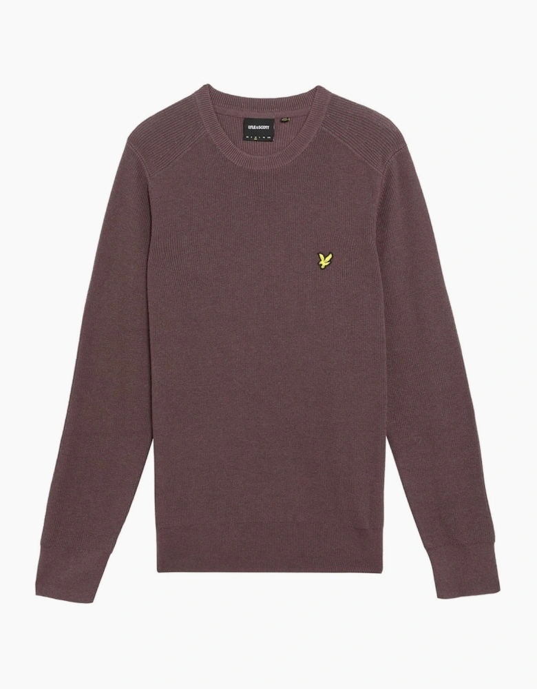 Ribbed Crew Neck Raglan Sleeve Sweater