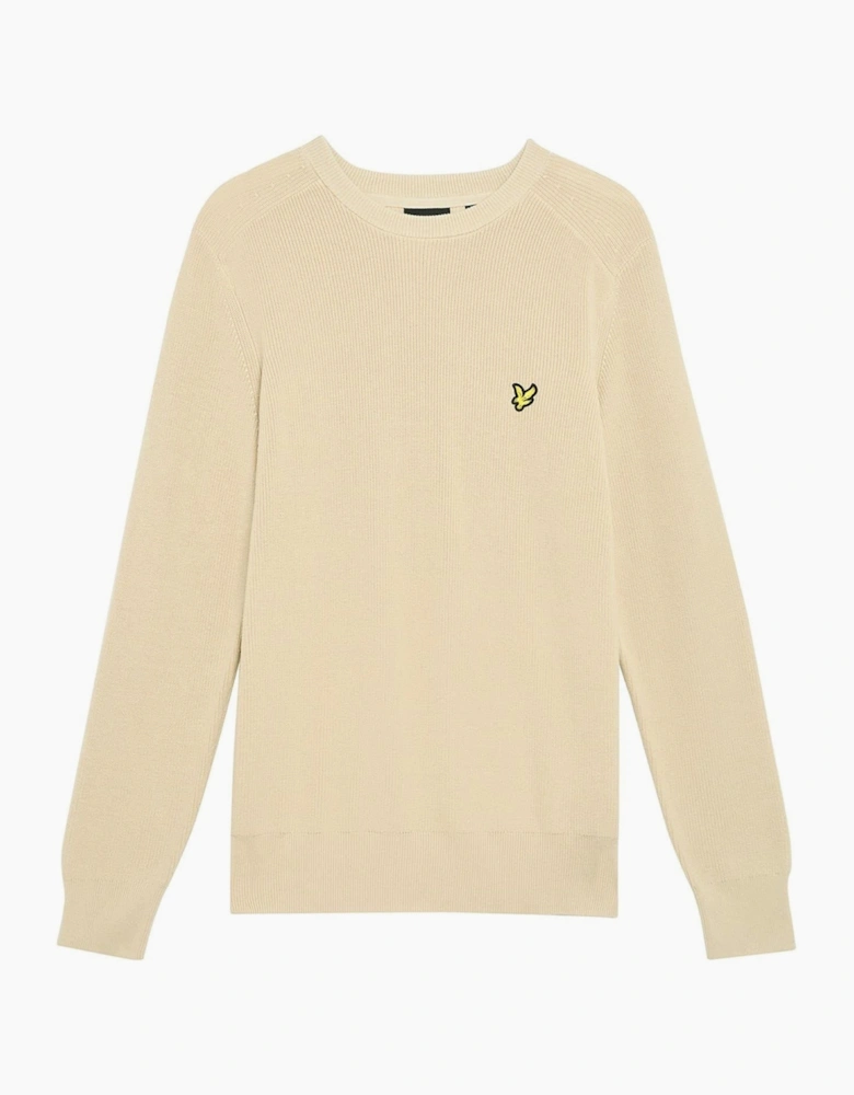 Ribbed Crew Neck Raglan Sleeve Sweater