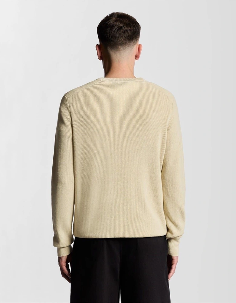 Ribbed Crew Neck Raglan Sleeve Sweater