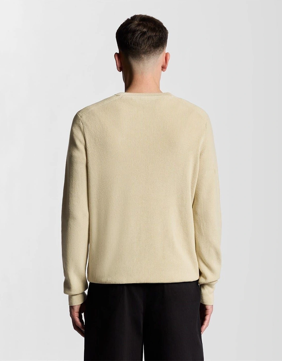 Ribbed Crew Neck Raglan Sleeve Sweater