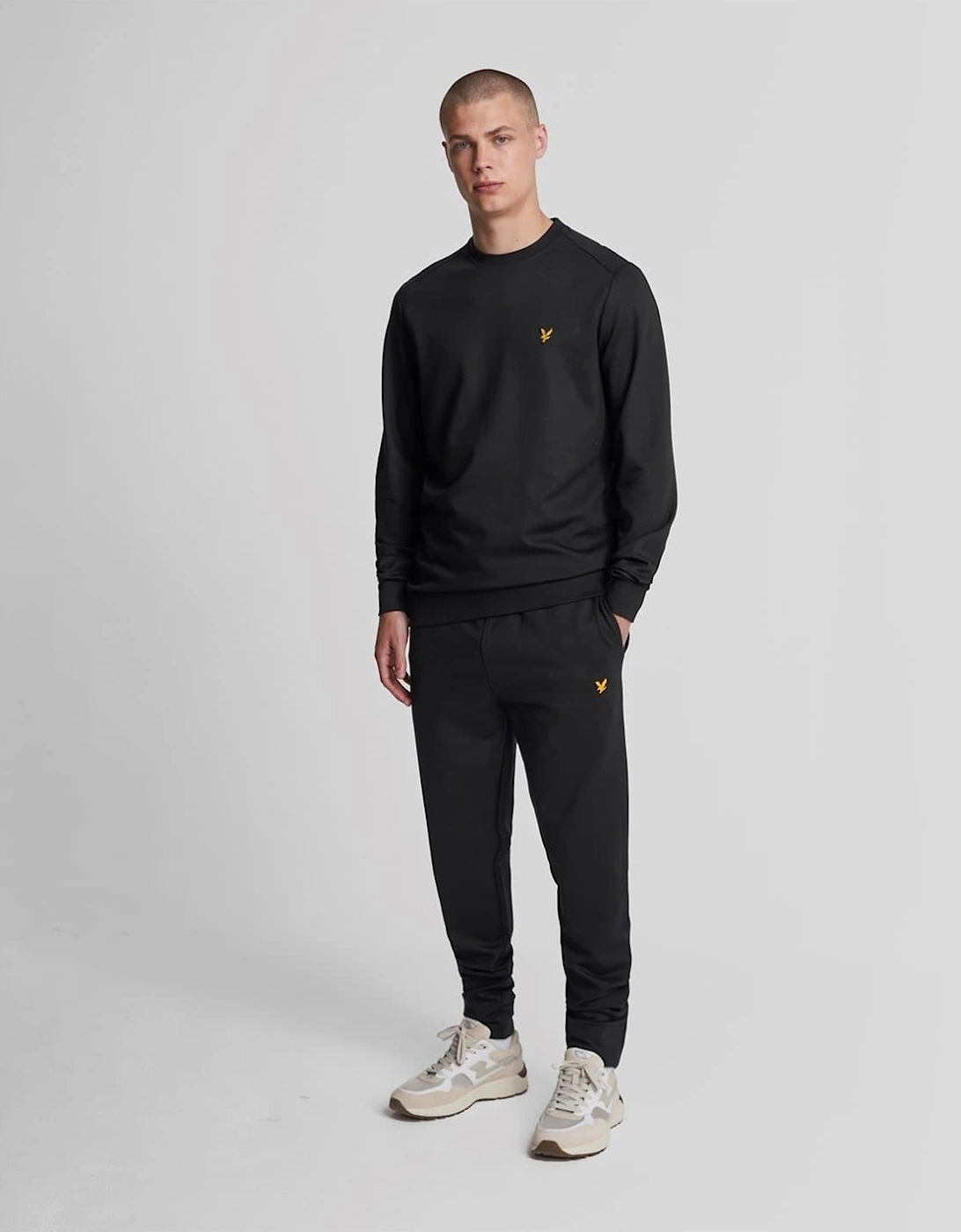Eagle Logo Solid Patterned Slim Joggers