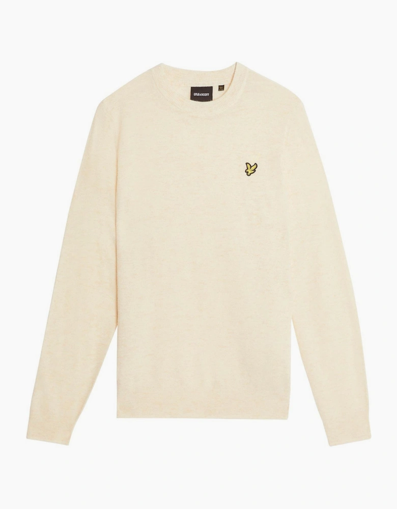 Embroidered Crew Neck Ribbed Collar Long Sleeve Sweater