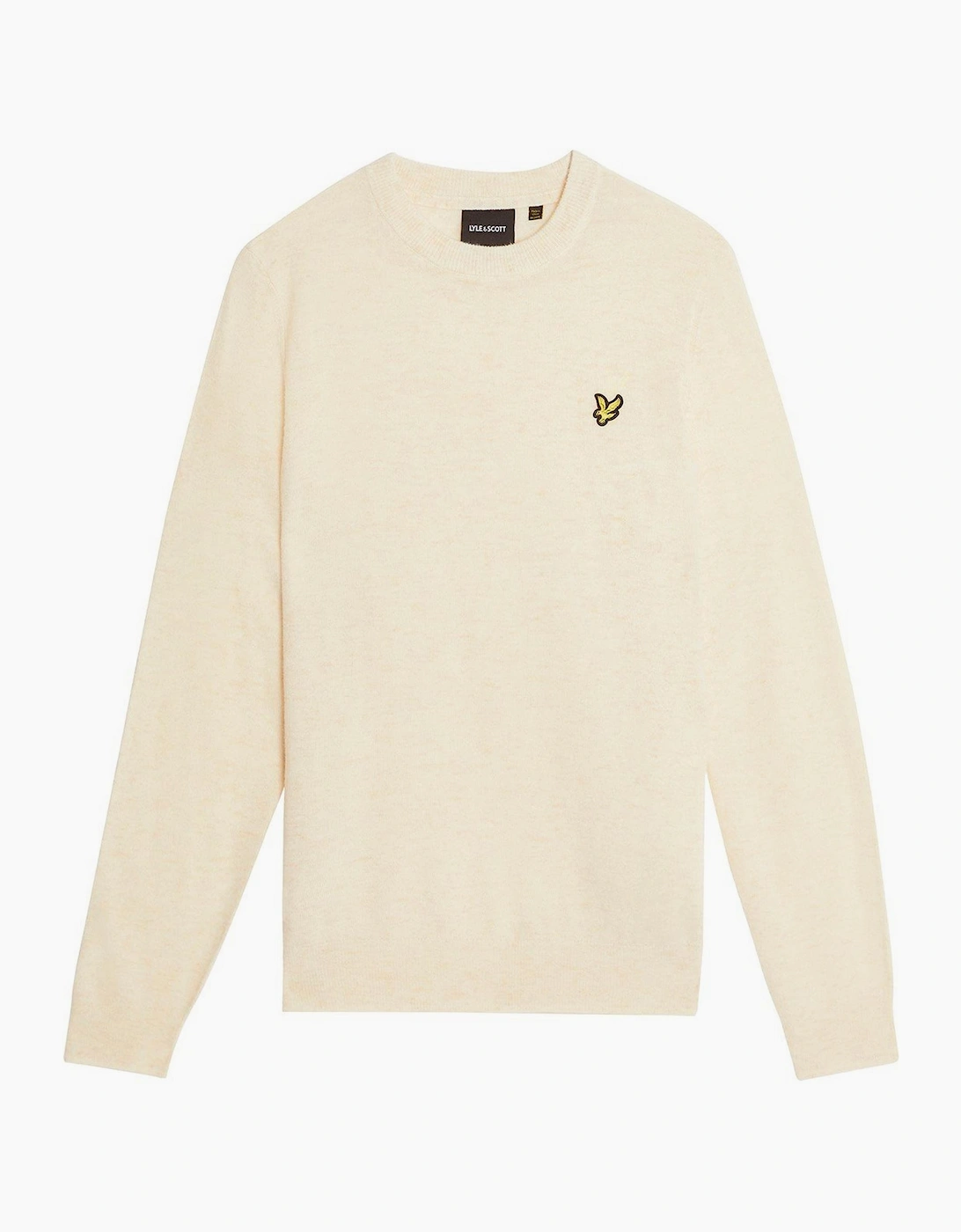 Embroidered Crew Neck Ribbed Collar Long Sleeve Sweater