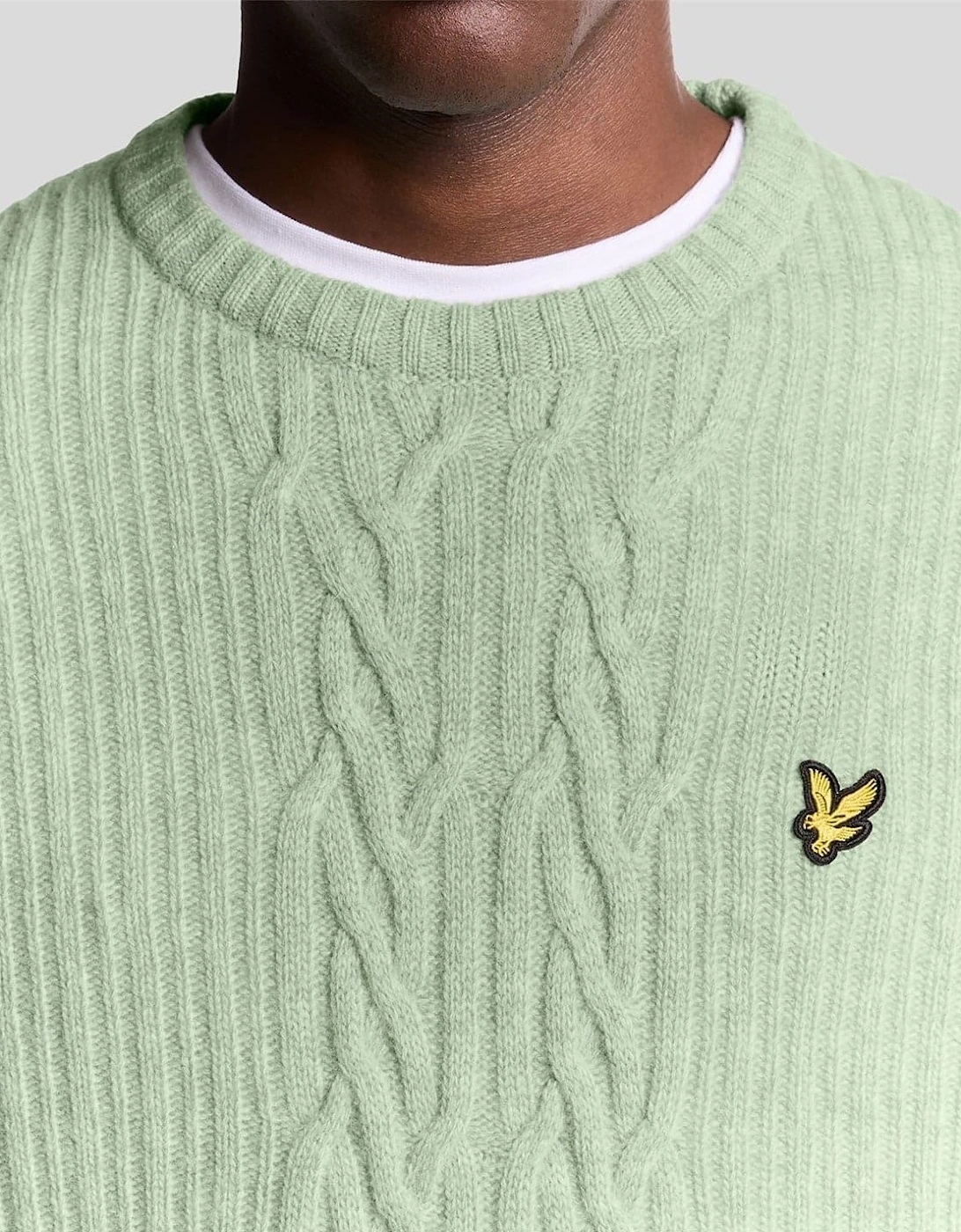Embroidered Eagle Logo Crew Neck Long Sleeve Sweater