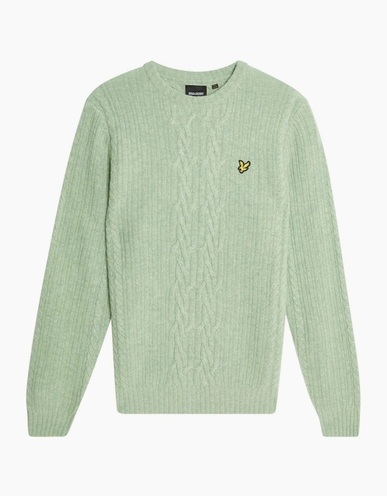 Embroidered Eagle Logo Crew Neck Long Sleeve Sweater