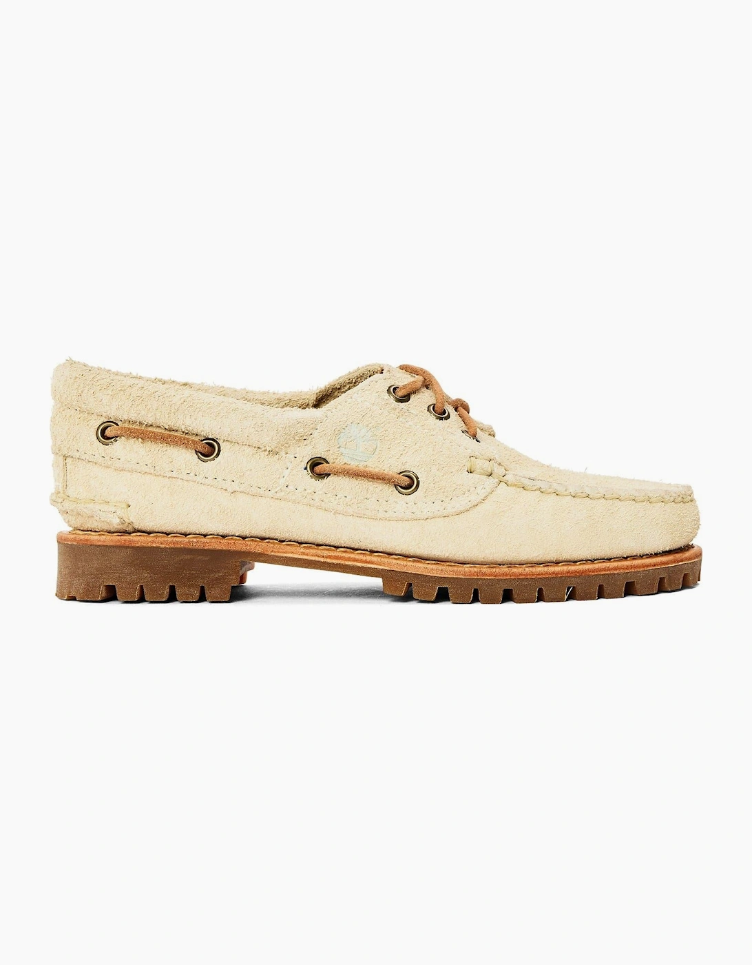 Noreen Natural Suede Lace-Up Boat Shoes