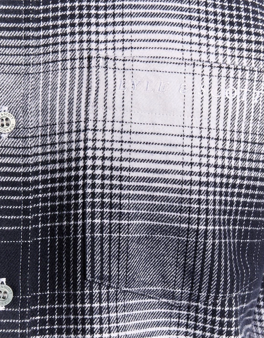 Flannel Collared Neck Long Sleeve Shirt