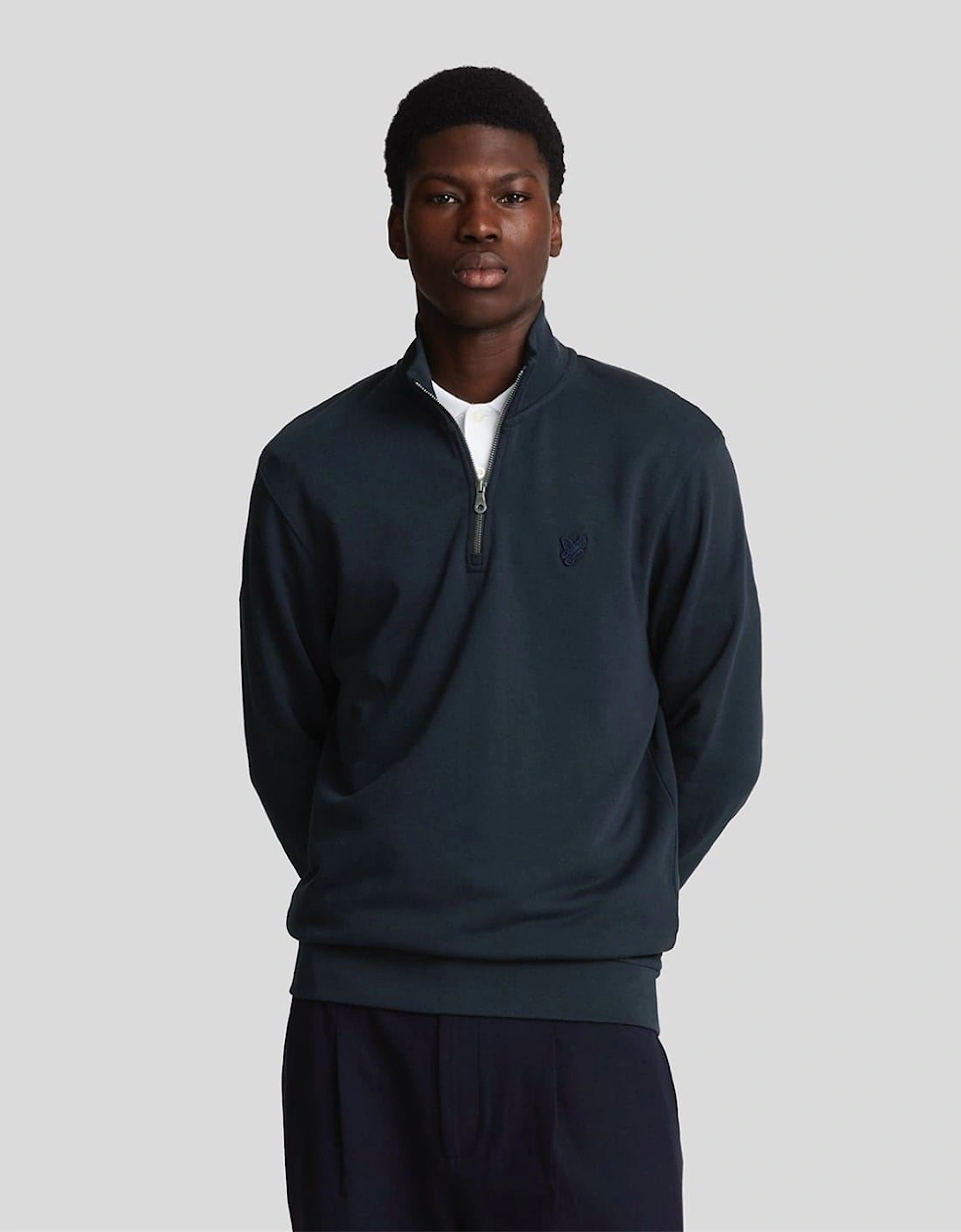 Eagle Zip Neck Long Sleeve Sweatshirt