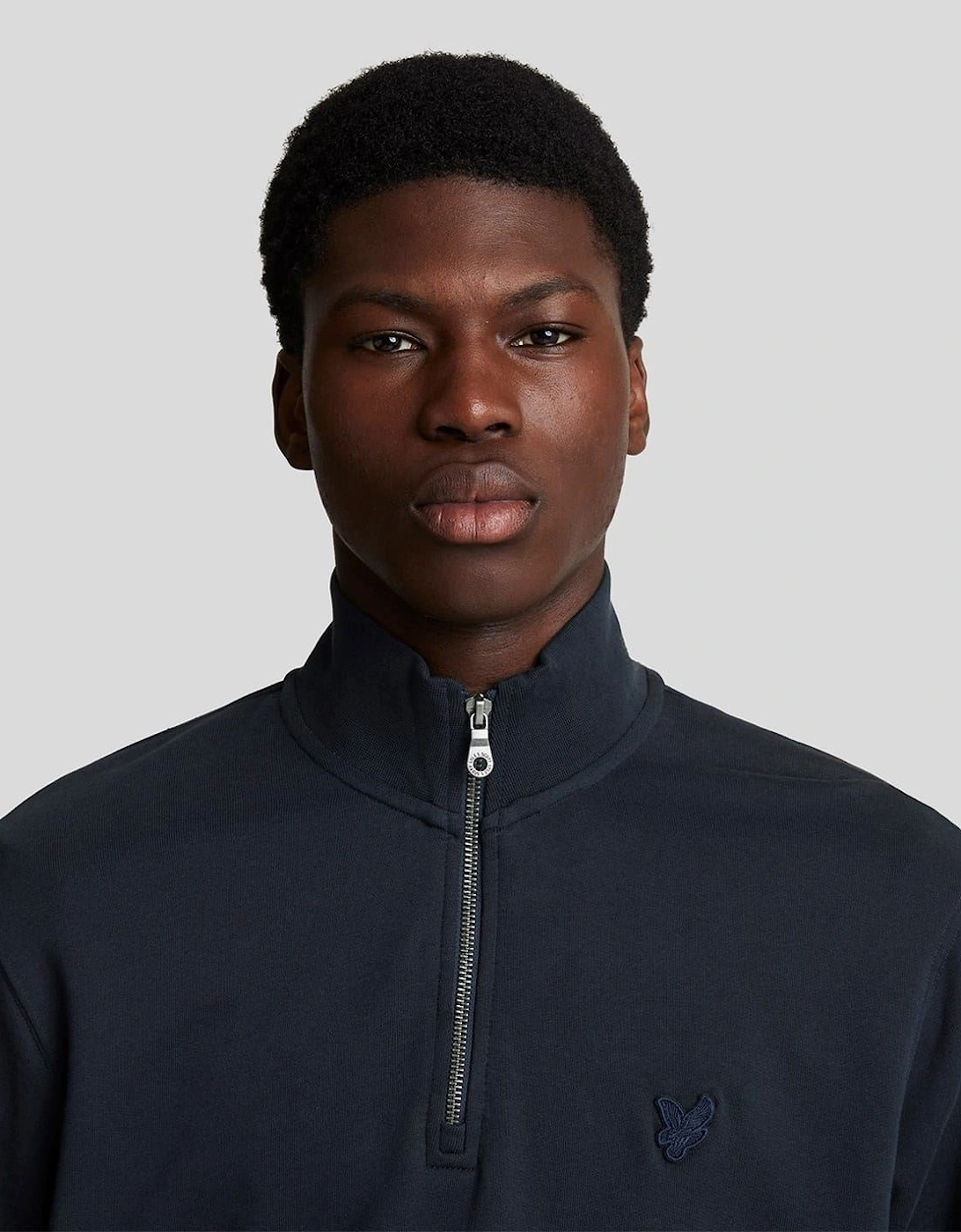 Eagle Zip Neck Long Sleeve Sweatshirt