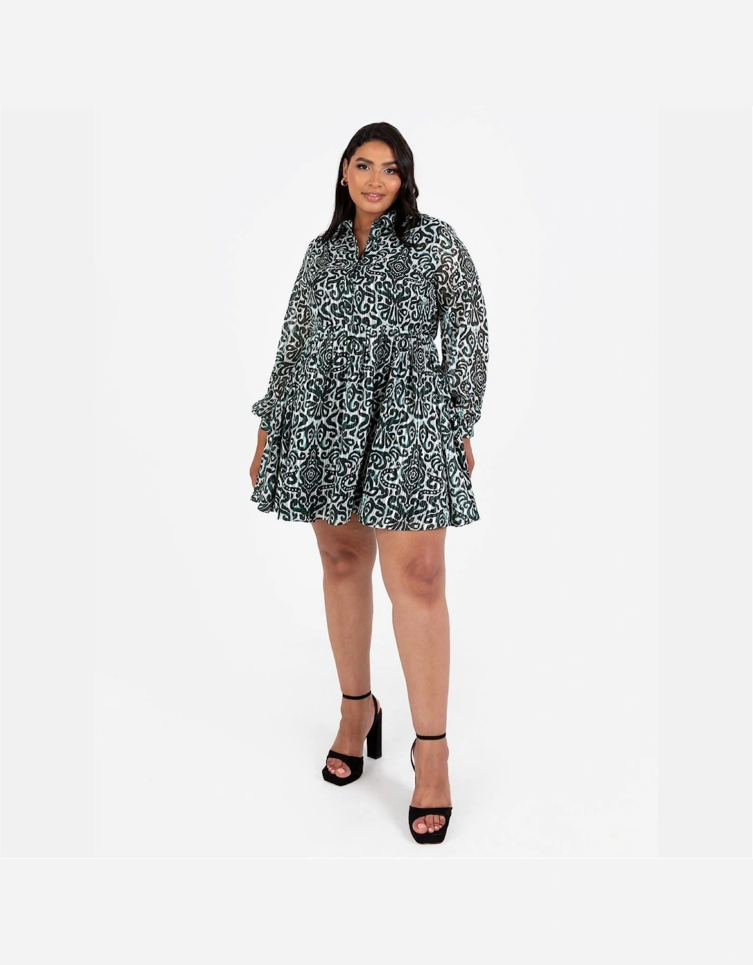Mini Long Sleeve Shirt Dress